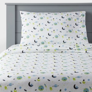 Space Kids' Cotton Sheet Set - Pillowfort™ - 1 of 4