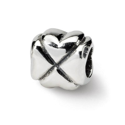 Black Bow Jewelry Sterling Silver Solid Lucky Clover Bead Charm