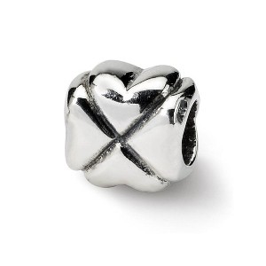 Black Bow Jewelry Sterling Silver Solid Lucky Clover Bead Charm - 1 of 4