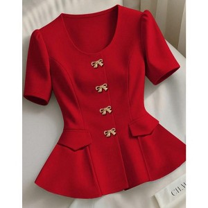 TIME HOLLOW Short Sleeve Single-Breasted Shirt - 1 of 3