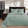 FIONECA Cottage Style Reversible Antimicrobial Bedding Set Fleur De Lis Embroidered Machine Washable Quilt Shams - 2 of 4