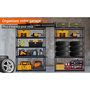 5-Tier Adjustable Closet Organizers and Storage, Heavy Duty 2500LBS Garage Storage Shelves, Metal Storage Shelving Unit for Kitchen Basement Laundry - 1 of 4