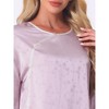 cheibear Women's Silky Long Sleeve Floral Round Neck Hanfu Loungewear Pajama Set - 4 of 4