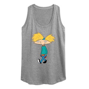 Women's - Hey Arnold! - Distressed Arnold Graphic Racerback Tank - 1 of 4