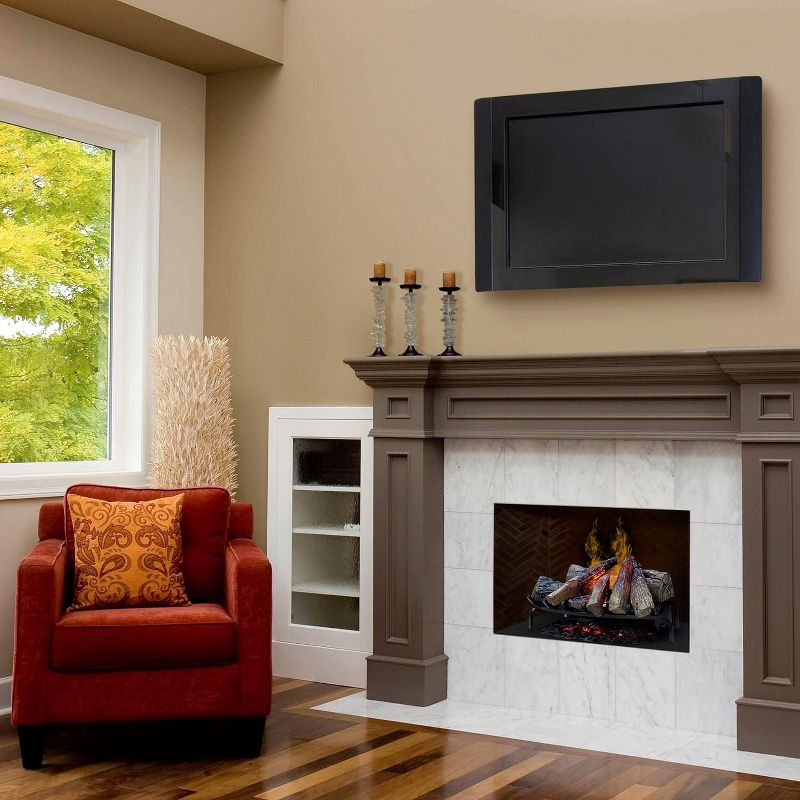 Dimplex 28" Opti-Myst Open Hearth Fireplace Insert with Faux Logs Bed - Alabaster, DLGM29, 4 of 5
