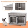 47" Dog Furniture Crate, Large Furniture Style Dog Crate w/ 2 Storage Draws & Removable Divider & Triple Door Design - 3 of 4