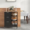 Tangkula Rolling Kitchen Island Utility Storage Cart w/ 3 Storage Drawers & Shelves - 3 of 4