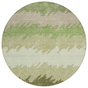 Beige And Olive Green Striped Washable Indoor Outdoor Area Rug - 1 of 4