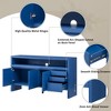 60" Storage Cabinet Buffet Sideboard with 3 Doors, 3 Drawers and Open Shelf, Accent Entryway Console Table navy blue - 4 of 4