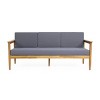 Outdoor Acacia Wood 3-Seater Sofa with Water-Resistant Cushions & Slatted Design, Durable & Stylish Patio Seating-Coolbibila - 3 of 4