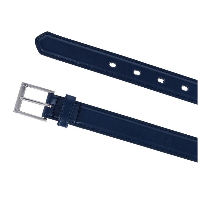 CTM Kid's Leather 1 inch Dress Belt with Square Buckle, 2 of 3
