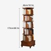360-Degree Rotating Bookcase for Small Spaces, 5-Shelf Corner Organizer with Storage Drawer Natural - 2 of 4