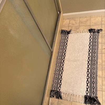 20x32 Knit Striped Chenille Bath Rug Fringe White - Threshold™ : Target