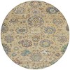 Gold Beige And Pale Aqua Floral Washable Indoor Outdoor Area Rug - 4 of 4