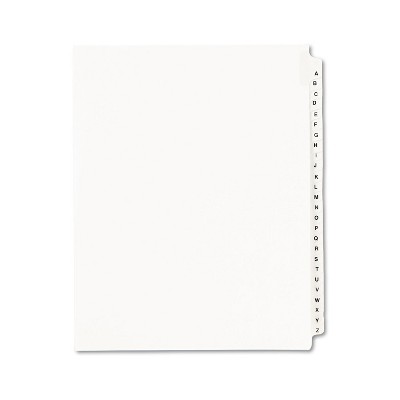 Avery-Style Legal Exhibit Side Tab Divider Title: A-Z Letter White 01400