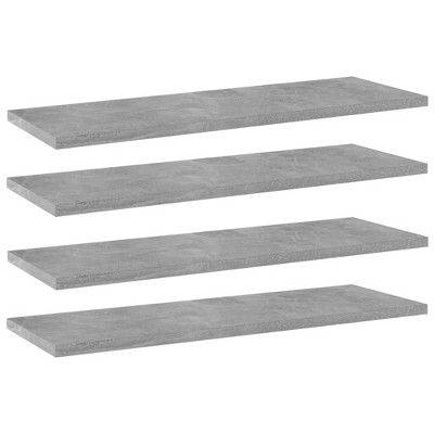 vidaXL Bookshelf Boards 4 pcs Concrete Gray 23.6 in.x7.9 in.x0.6 in. Engineered Wood