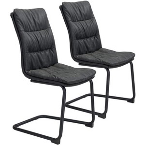 Zuo Sharon Dining Chair (Set of 2) Vintage Black - 1 of 4