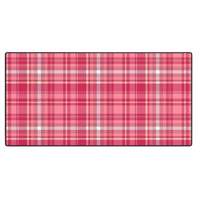 Avenie Pink Plaid Desk Mat -Deny Designs