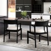 Tangkula Dining Chair w/ Arms Set of 2 Modern Kitchen Chairs & Contoured Backrest Black & Cream - 2 of 4