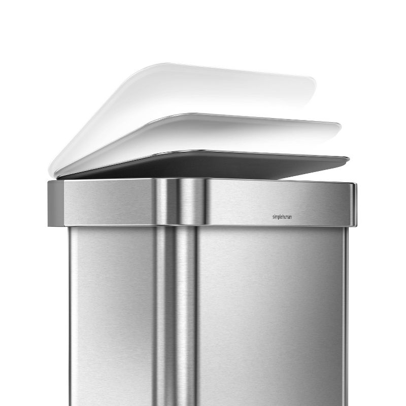 simplehuman 45L Rectangular Step Trash Can with Liner Pocket, 4 of 11