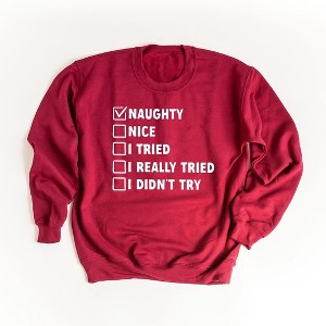Simply Sage Market Women's Graphic Sweatshirt Naughty Nice List - 1 of 2