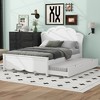Whisen Wood Platform Bed with Headboard and Twin Size Trundle - White - 3 of 4