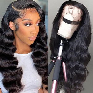 Jessie's Wig 26-28 Inch Body Wave Glueless Wig 13X4 Pre Cut Lace Natural Black 1 Pc/Pack - 1 of 4