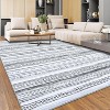 Washable Farmhouse Area Rug, Non-Slip Ultra Thin Low Pile Carpet, Indoor Floor Cover for Bedroom Dining Room Office - 2 of 4