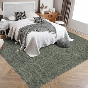 Machine Washable Area Rug Non-Slip Stain Resistant Solid Modern Abstract Carpet Contemporary Accent Throw Floor Carpet for Dining Room Home Office - 1 of 4