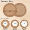 Aoibox Boho Round Cotton Placemat Set of 4, Woven Washable Table Mats for Kitchen Dining Farmhouse Thanksgiving Christmas Decoration, Heat Resistant - 2 of 4