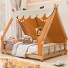 Twin/Full Size House Bed Platform Bed Frame for Kid with Tent & Light - ModernLuxe - 3 of 4
