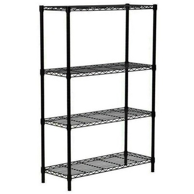 Juggernaut Storage 36" x 54" 4-Tier Freestanding Home Organization Shelving Unit w/ Adjustable Shelves for Warehouse, Laundry Room, & Garage, Black