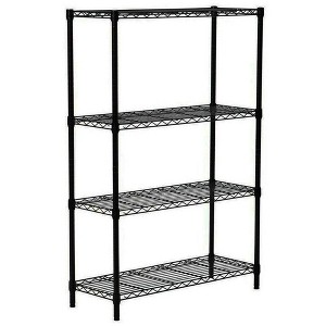 Juggernaut Storage 36" x 54" 4-Tier Freestanding Home Organization Shelving Unit w/ Adjustable Shelves for Warehouse, Laundry Room, & Garage, Black - 1 of 4