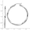 Black Bow Jewelry 3mm, Sterling Silver, Twisted Round Hoop Earrings, 45mm Dia.(1 3/4 In) - 4 of 4