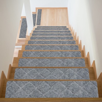 Costway 15 PCS Stair Treads Non-Slip Stairway Carpets Slip Stair Mats for  Wooden Steps