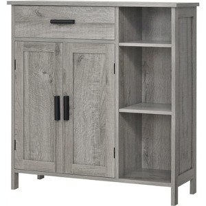 Dcolora Bathroom Cabinet, Floor Storage Cabinet with Doors and Shelves, Coffee Bar Cabinets with Drawer - 1 of 4