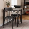 Industrial Dining Table Set for 3, Square Wood Tabletop kitchen Table with 2 Upholstered Chairs, Retro Dinner Dinette Table Set for Living Room - 3 of 4