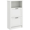 Vynxaria Modern Shoe Storage Cabinet with Open Compartment and 2 Flip Drawers - White, 22.75" W x 9.5" D x 41.25" H - 3 of 4