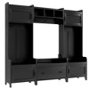 NicBex Hall Tree with Bench and Storage Cabinets Storage Drawers Multifunctional Coat Rack with 7 Hooks and Top Shelf for Living Room, Hallway - 2 of 4
