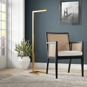 Hudson and Canal 52" Tall Integrated Floor Lamp with Metal Shade (Includes LED Light Bulb) - 1 of 4