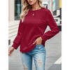 Women's Casual Crewneck Pleated Lantern Long Sleeve Pullover Sweater Loose Ribbed Knit Jumper Tops - 4 of 4