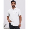 INSPIRE CHIC Men's Linen Chest Pocekt Short Sleeve Casual Hawaiian Beach Polo Shirts - 4 of 4