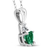 Pompeii3 Emerald & Diamond Heart Pendant Necklace in 14k White or Yellow Gold - 2 of 4