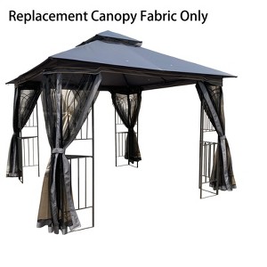 Gulches 10x10 Ft Patio Double Roof Gazebo Replacement Canopy Top Fabric - Stylish and Durable Outdoor Cover for Gatherings, Gray - 1 of 4