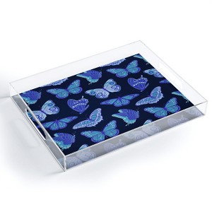 Jessica Molina Texas Butterflies Blue on Navy Acrylic Tray - Deny Designs - 1 of 4