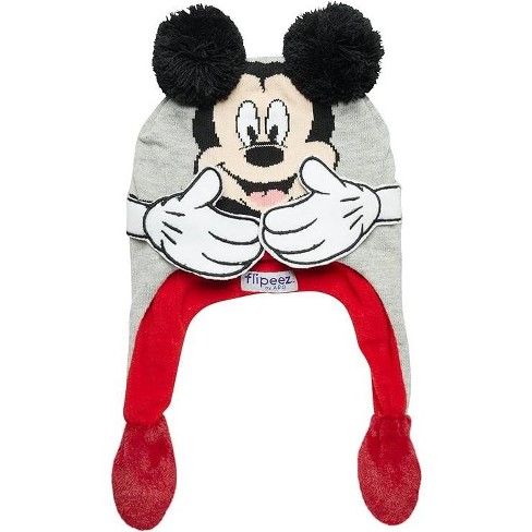 Disney Flipeez Boys' Mickey Mouse Winter Hat - Fleece Lined 3D Flip Beanie  with Ear Flaps (Age: 4-7)