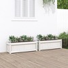 vidaXL Garden Planter Set of 2 White Solid pine wood Large - 2 of 4