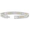 Pompeii3 Men's Steel And Dark Gold Wired 7mm Flexible Link 8.5 " Bracelet - 2 of 3