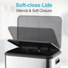 Dual Compartment Trash Can with Lid, 2x4 Gallons (30L) Stainless Steel Waste Bin with 2 Removable Inner Bucket and Soft Close Lid for Courtyard - 4 of 4