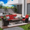 UPTIOT 5-Piece Steel Wicker Patio Conversation - 3 of 4